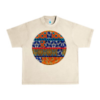 Sandshell african fabric pattern round earrings Urban Heavy Tee - BundleAndBundleShop