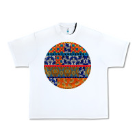 White african fabric pattern round earrings Urban Heavy Tee - BundleAndBundleShop