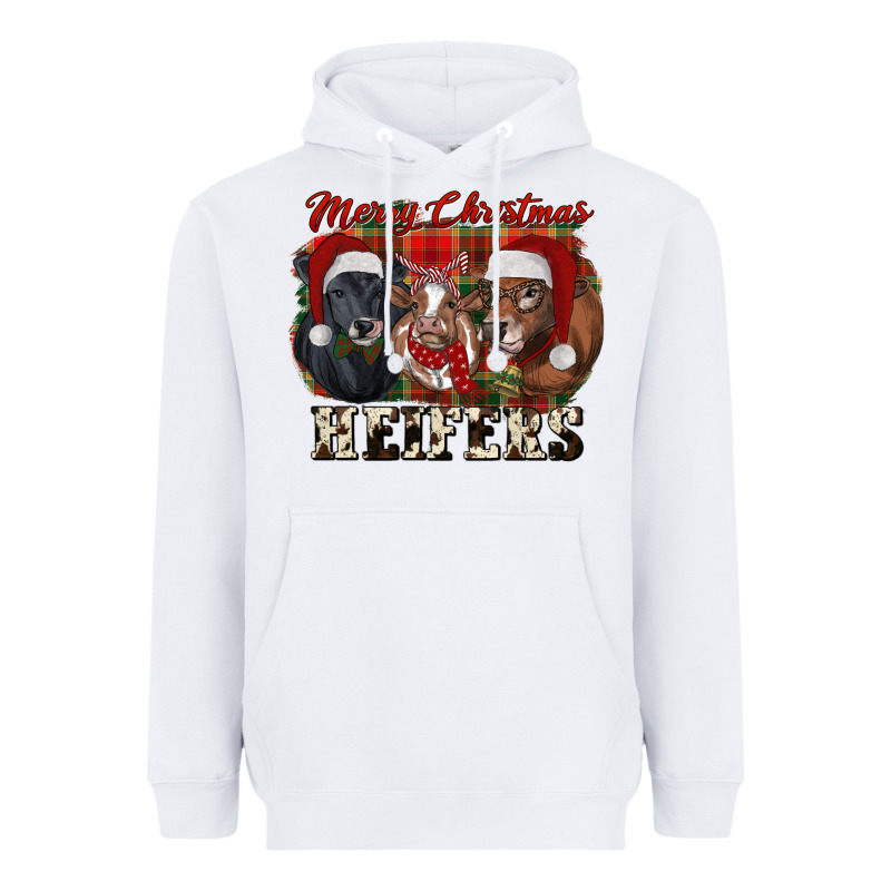 Merry Christmas Heifers Heavyweight Hoodie by RanaPortraitStore | Teevron