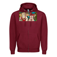 Burgundy Charolais bull and calf Zipper Hoodie - RanaPortraitStore