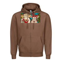 Chestnut Charolais bull and calf Zipper Hoodie - RanaPortraitStore