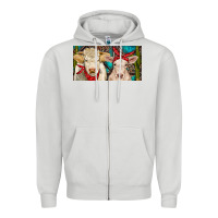 Dove Grey Charolais bull and calf Zipper Hoodie - RanaPortraitStore