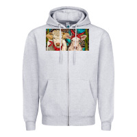 Heather Grey Charolais bull and calf Zipper Hoodie - RanaPortraitStore