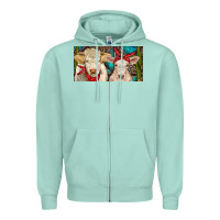 Seafoam Charolais bull and calf Zipper Hoodie - RanaPortraitStore
