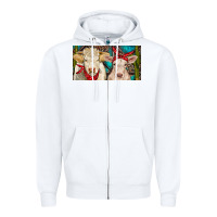 White Charolais bull and calf Zipper Hoodie - RanaPortraitStore