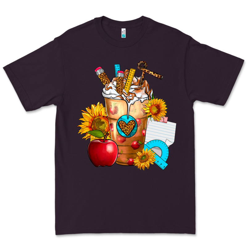 Teacher Cold Drink Frappe With Sunflowers Premium Tee by FaDigitalArtStudio | Teevron