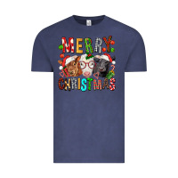 Vintage Denim Merry christmas calfs Vintage Tee - FaDigitalArtStudio