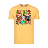 Vintage Mustard Merry christmas calfs Vintage Tee - FaDigitalArtStudio