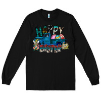Black Happy Easter  truck Long Sleeve Tee - CowhideDigitalArt