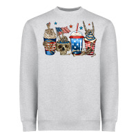 Heather Grey 4th of july skeleton coffee cups Heavyweight Sweatshirt - Jasminsmagicworld