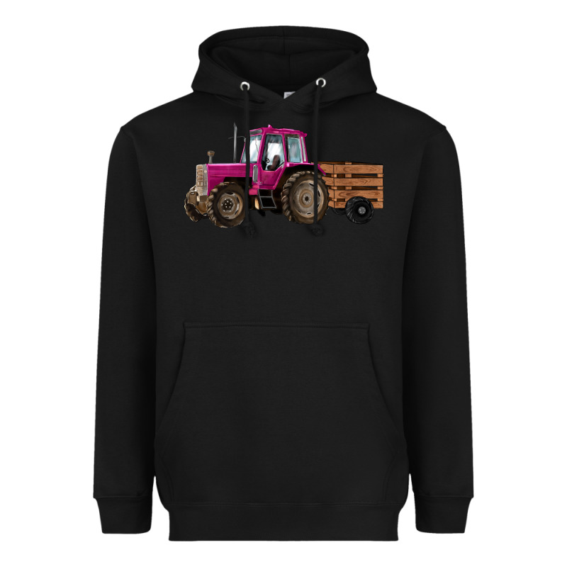 Pink Farm Tractor Heavyweight Hoodie by RanaPortraitStore | Teevron