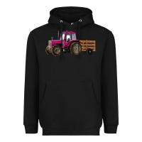 Black Pink Farm Tractor Heavyweight Hoodie - RanaPortraitStore