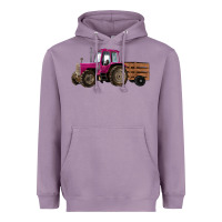 Lavender Pink Farm Tractor Heavyweight Hoodie - RanaPortraitStore