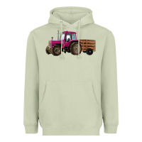 Matcha Pink Farm Tractor Heavyweight Hoodie - RanaPortraitStore