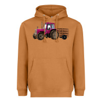 Meerkat Pink Farm Tractor Heavyweight Hoodie - RanaPortraitStore