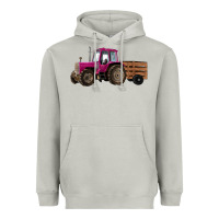 Moon Dust Pink Farm Tractor Heavyweight Hoodie - RanaPortraitStore
