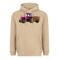 Mushroom Pink Farm Tractor Heavyweight Hoodie - RanaPortraitStore