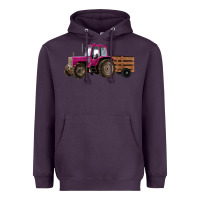 Plum Pink Farm Tractor Heavyweight Hoodie - RanaPortraitStore
