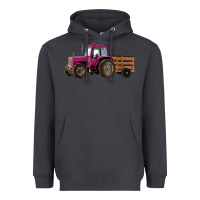 Smoke Pink Farm Tractor Heavyweight Hoodie - RanaPortraitStore
