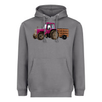 Storm Pink Farm Tractor Heavyweight Hoodie - RanaPortraitStore