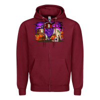 Burgundy Charolais Bull Halloween Zipper Hoodie - RanaPortraitStore