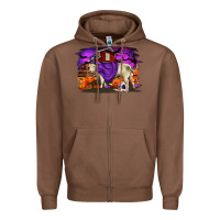Chestnut Charolais Bull Halloween Zipper Hoodie - RanaPortraitStore