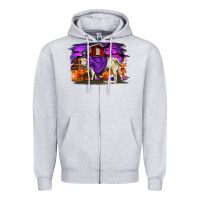 Heather Grey Charolais Bull Halloween Zipper Hoodie - RanaPortraitStore