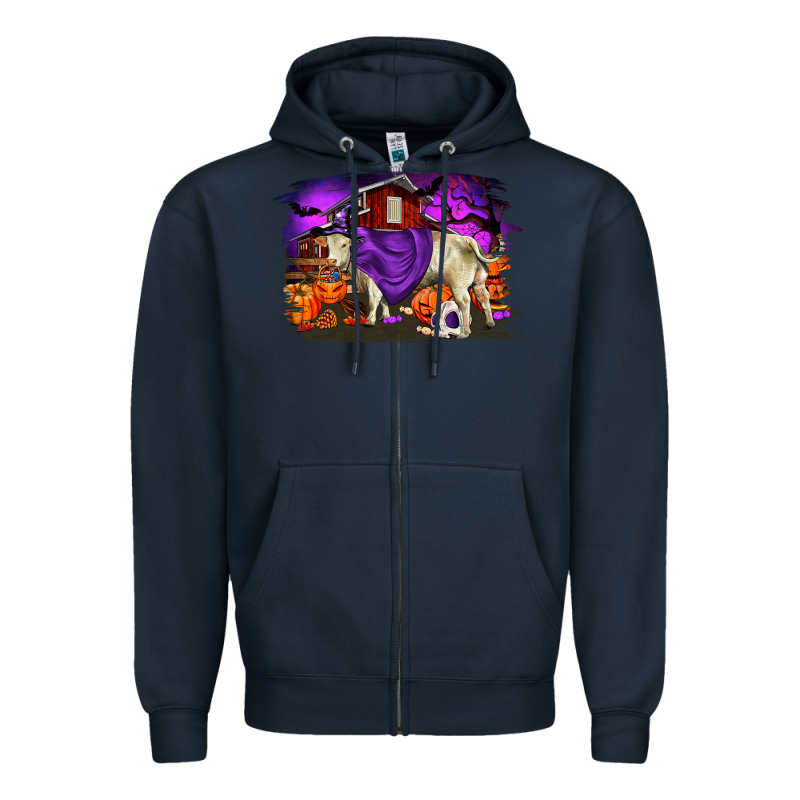 Charolais Bull Halloween Zipper Hoodie by RanaPortraitStore | Teevron