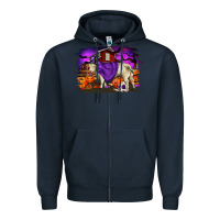 Navy Charolais Bull Halloween Zipper Hoodie - RanaPortraitStore
