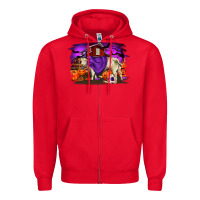 Red Charolais Bull Halloween Zipper Hoodie - RanaPortraitStore