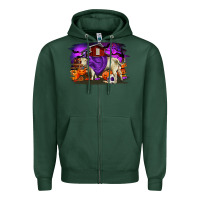 Sports Green Charolais Bull Halloween Zipper Hoodie - RanaPortraitStore
