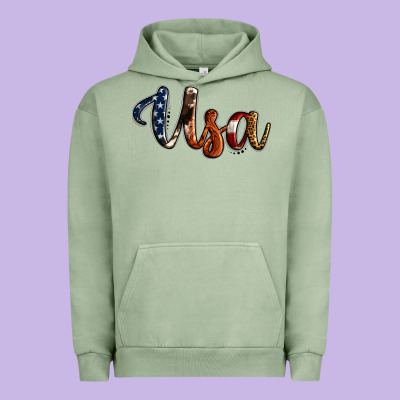 Usa Calligraphy Urban Hoodie Designed By Jasminsmagicworld