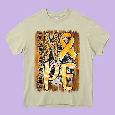 Finding The Cure Starts With Hope Childhood Cancer Awareness  With Bac Heavy Core Tee Designed By Jasminsmagicworld