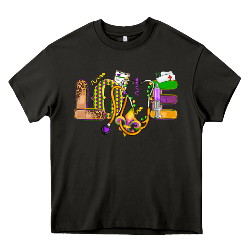 Love Nurse Mardi Gras Heavy Core Tee by OliviaCreatesArt | Teevron
