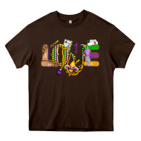 Chocolate Brown love nurse mardi gras Heavy Core Tee - OliviaCreatesArt