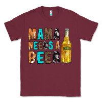 Burgundy Mama Needs a Beer Classic Tee - CowCowDesign
