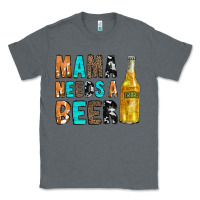Charcoal Heather Mama Needs a Beer Classic Tee - CowCowDesign