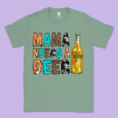 Mama Needs A Beer Classic Tee Designed By Cowcowdesign