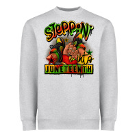 Heather Grey Steppin' into Juneteenth black girl sneakers Heavyweight Sweatshirt - RanaPortraitStore