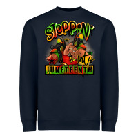 Navy Steppin' into Juneteenth black girl sneakers Heavyweight Sweatshirt - RanaPortraitStore