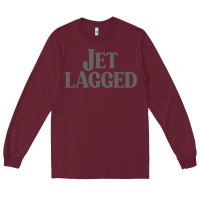 Burgundy jet lagged cute world traveler & funny vacation pullover hoodie Long Sleeve Tee - linhVisuals