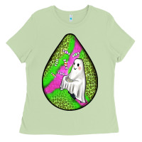 Matcha halloween ghost teardrop Ladies Tee - BundleAndBundleShop