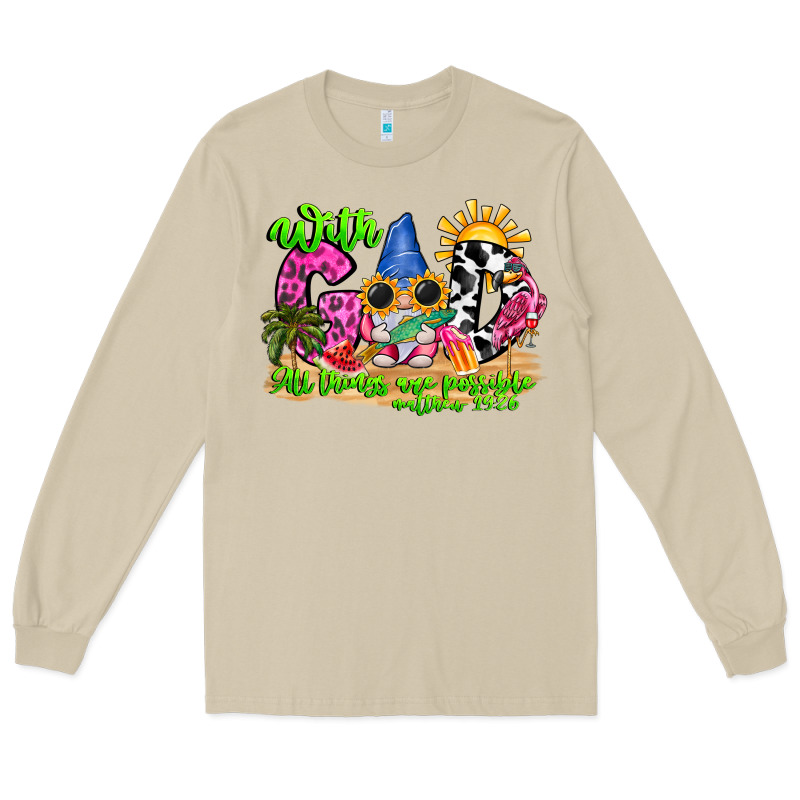 With God All Things Are Possible Summer Long Sleeve Tee by CowhideDigitalArt | Teevron