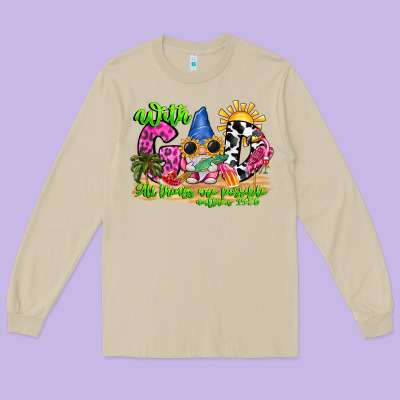 With God All Things Are Possible Summer Long Sleeve Tee Designed By Cowhidedigitalart