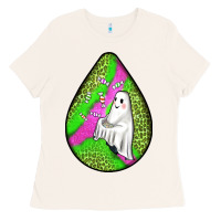 Bone halloween ghost teardrop Ladies Tee - BundleAndBundleShop
