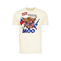 Vintage Arctic Red White And Moo Cow Vintage Tee - RanaPortraitStore