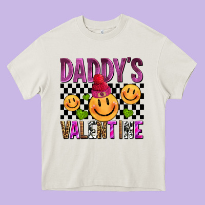 Daddys Valentine Olivia Heavy Core Tee Designed By Oliviacreatesart