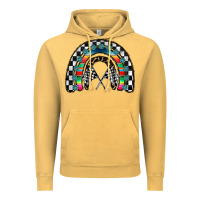Vintage Mustard Racing Rainbow Vintage Hoodie - CowhideDigitalArt