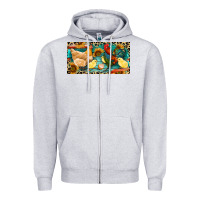 Heather Grey Chicken rooster and chicks with leopard Zipper Hoodie - RanaPortraitStore