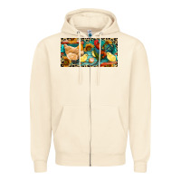 Sandshell Chicken rooster and chicks with leopard Zipper Hoodie - RanaPortraitStore